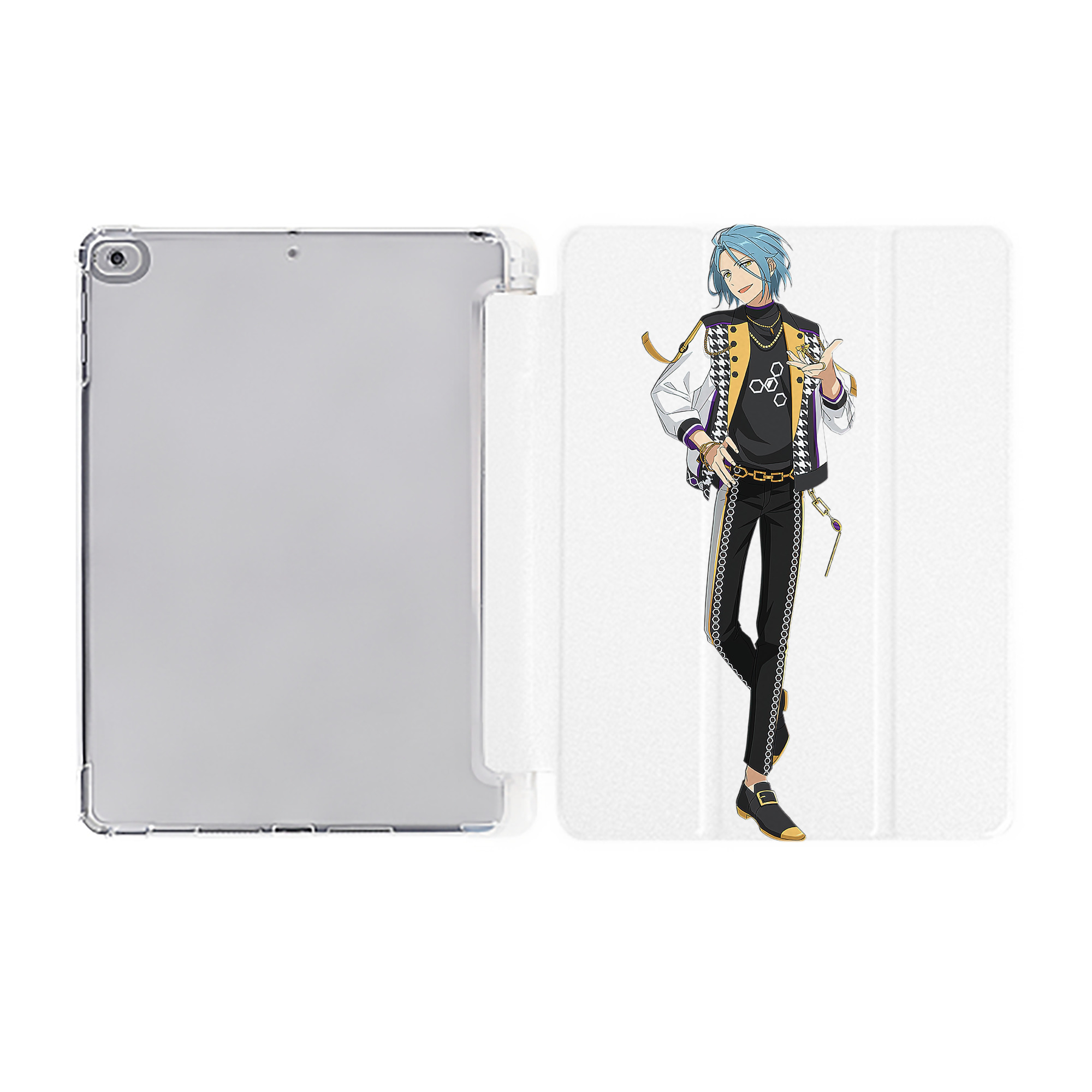 （画像用） あんさんぶるスターズ! Ensemble Stars IPad ケース ペン収納付き 三つ折りスタンド PUレザー×シリコン 対応機種9.5/10.5/10.9インチ